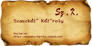 Szaszkó Károly névjegykártya