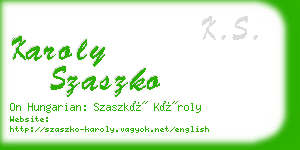 karoly szaszko business card
