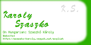 karoly szaszko business card